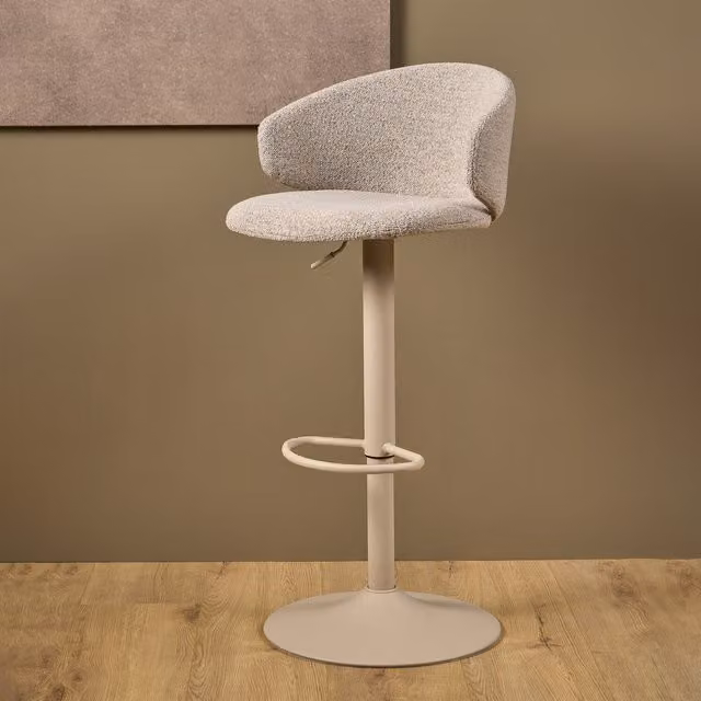 Furniture To Go Set of 2 Ella Modern Swivel Bar Stools in Beige, Grey and Brown