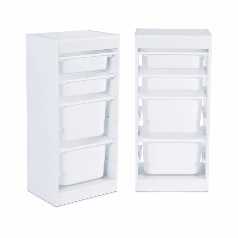 sweeek Children's Storage Furniture with 4 Bins in White – 2