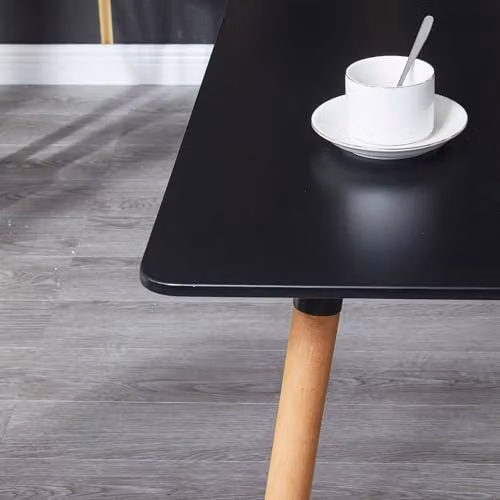 Life Interiors Halo Rectangular Dining Table with Oak Legs in Black or White – 7