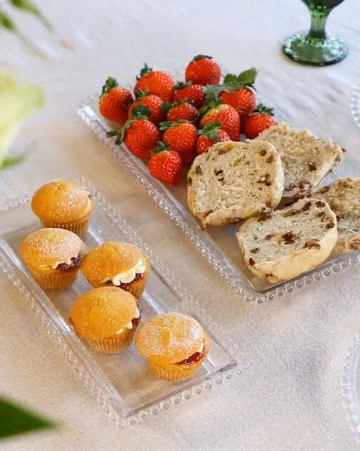 Dibor Bella Perle Beaded Glass Serving Platter Set of 2 in Clear