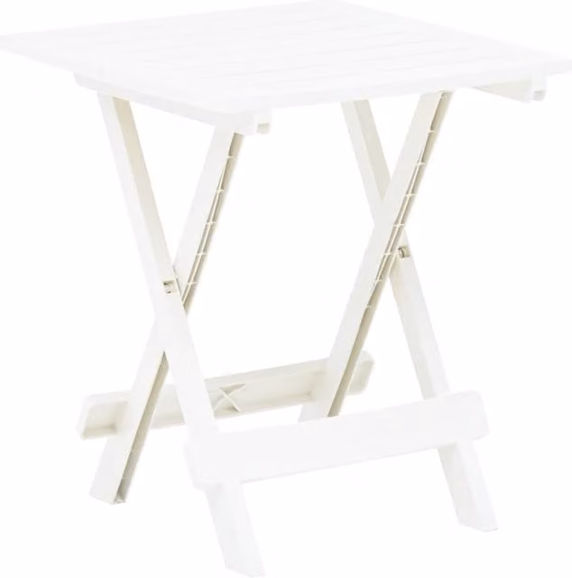 Berkfield Home White Folding Plastic Garden Table W/D/H: 45 x 43 x 50 cm