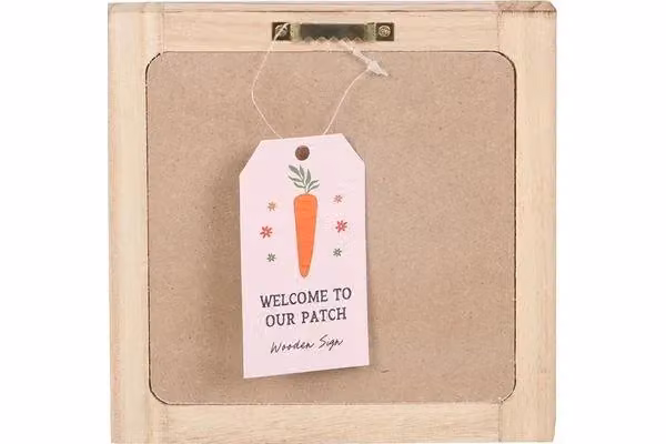KDMD Welcome to Our Patch Wooden Frame Sign in White – 3