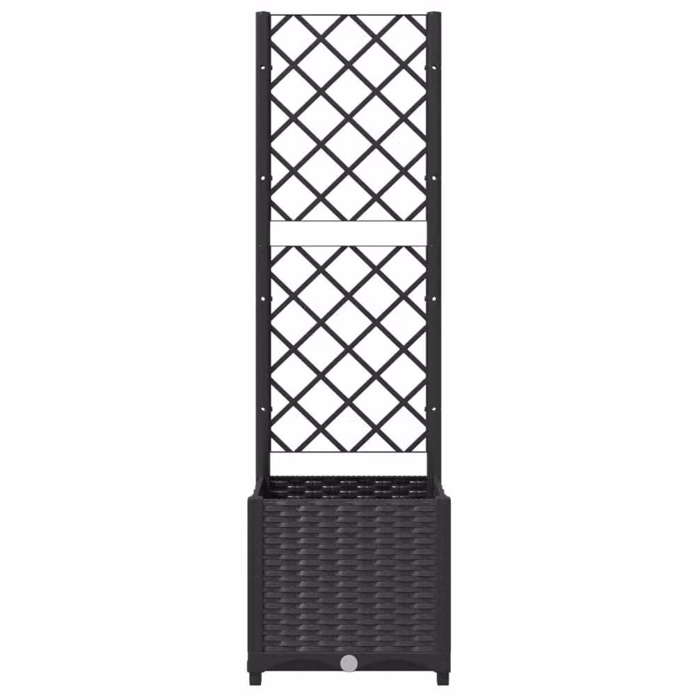 Berkfield Home Black Garden Planter with Trellis and Tub, W/D/H: 40 x 40 x 136 cm – 3