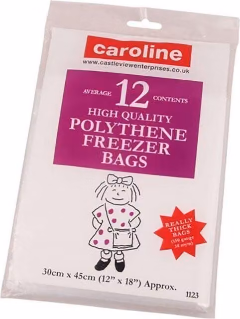 Caroline Transparent White Plastic Freezer Bags, Pack of 12 – 1
