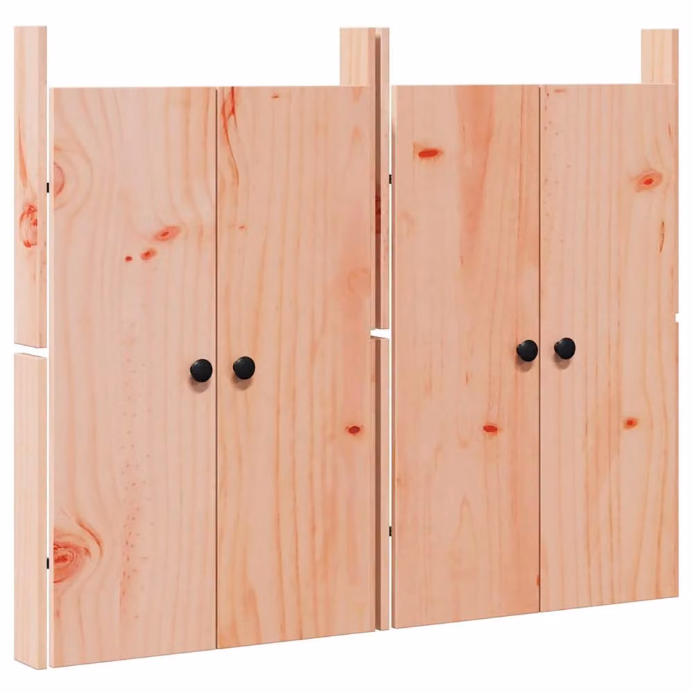 Berkfield Home Outdoor Kitchen Doors, 2 Piece Set in Brown and Beige Solid Wood, W/D/H: 50 x 9 x 82 cm – 2