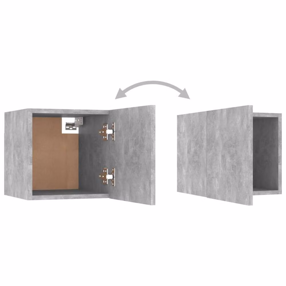 Berkfield Home Bedside Cabinet in Concrete Grey, W/D/H: 30.5 x 30 x 30 cm – 3