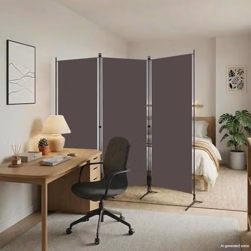 vidaXL 3-Panel Modern Fabric Room Divider in Anthracite, H 180 cm x W 260 cm – 2