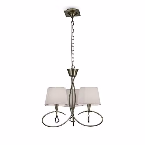 Mantra Iluminación Mara 1620 Ceiling Light in Gold/Brass with Fabric and Metal Details, E14 – 1