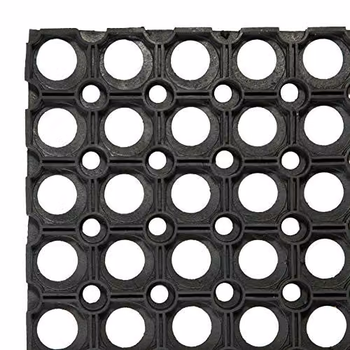 Nicola Spring Heavy Duty Rubber Door Mat, Black, W: 60 cm, D: 40 cm – 5