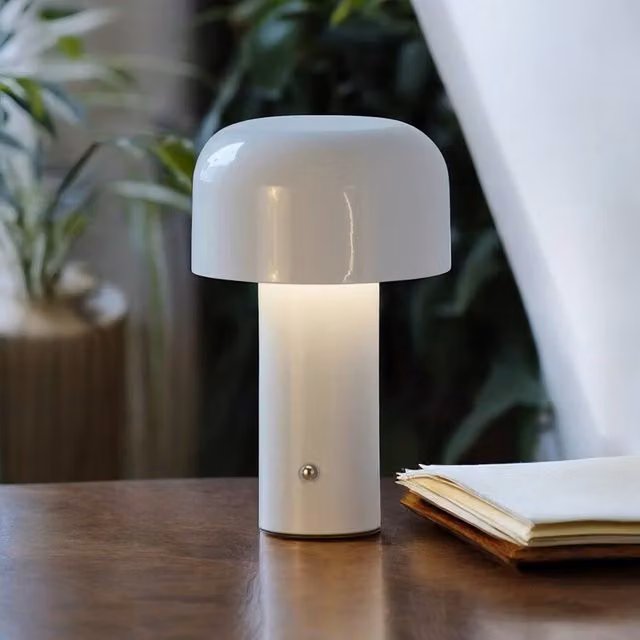 ExtraStar Mushroom Shape LED Desk Lamp, Dimmable and Rechargeable, White