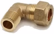 Prima Classic Brass Compression Elbow 10mm x 3/8 Male Grey