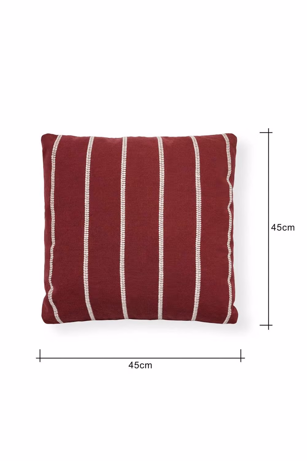BHS Red Striped Cotton Square Cushion, W/D/H: 45 x 45 x 45 cm – 3