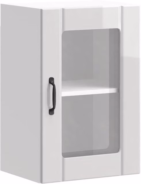 Berkfield Home Lucca Kitchen Wall Cabinet with Glass Doors in High Gloss White
