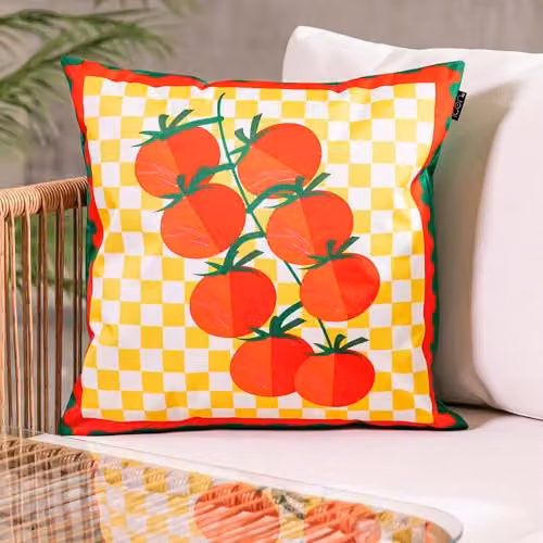 icon Italy Collection Indoor Outdoor Square Cushions, Set of 2, Red – 2