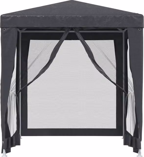 Berkfield Home Party Tent with 4 Mesh Sidewalls, Anthracite, W/D/H: 200 x 200 x 240 cm
