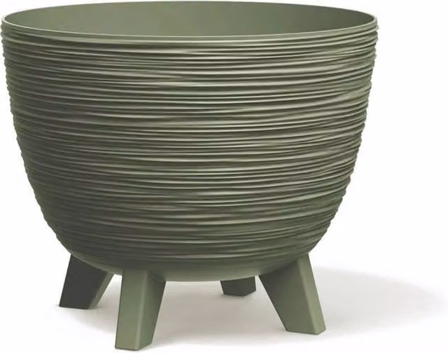 Kelvenix Round Plant Pot Planter with Legs, Green, 9.5L