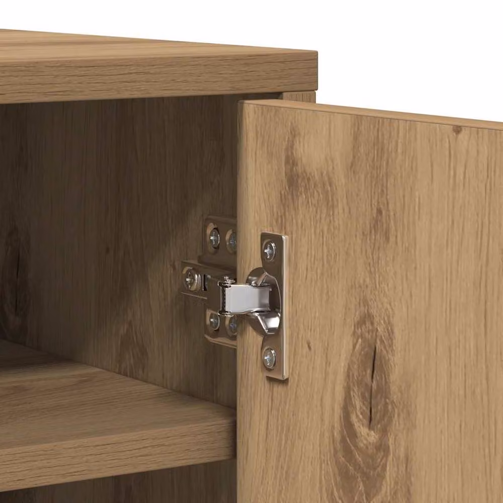Berkfield Home Artisan Oak Shoe Cabinet in Brown, W/D/H: 60 x 35 x 92 cm – 4