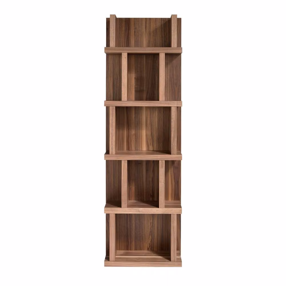 Angel Cerda Walnut Veneer Shelf, Brown, W: 60 cm, D: 28 cm, H: 190 cm – 2