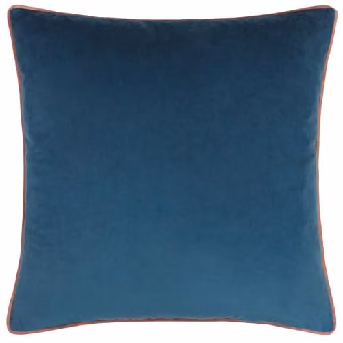 Furn Meridian Velvet Square Cushion in Petrol, Pink and Blue, W/D/H: 45 x 45 x 45 cm