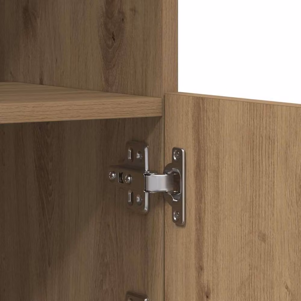 Berkfield Home Artisan Oak Sideboard with Integrated LED Lights in Brown, W/D/H: 41 x 37 x 100 cm – 5