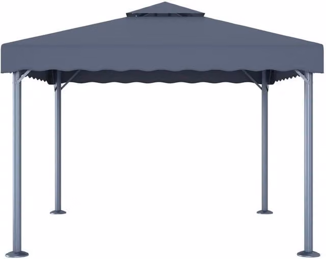 Berkfield Home Anthracite Aluminium Gazebo in Dark Grey, W/D/H: 300 x 300 x 270 cm – 1