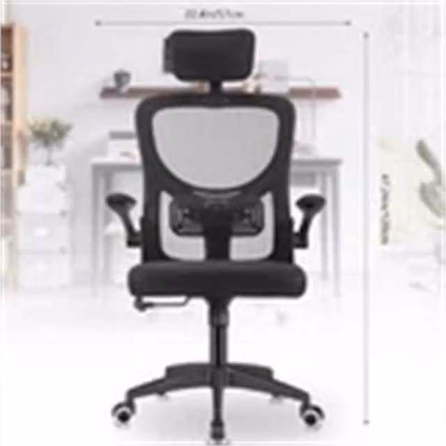 Nordara Black Mesh Swivel Task Chair with Headrest and Armrests – 1