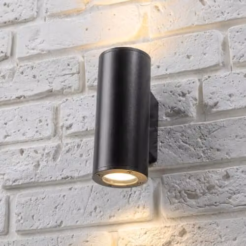 CGC Lighting Sherri Black Cylinder Up and Down Outdoor Wall Light