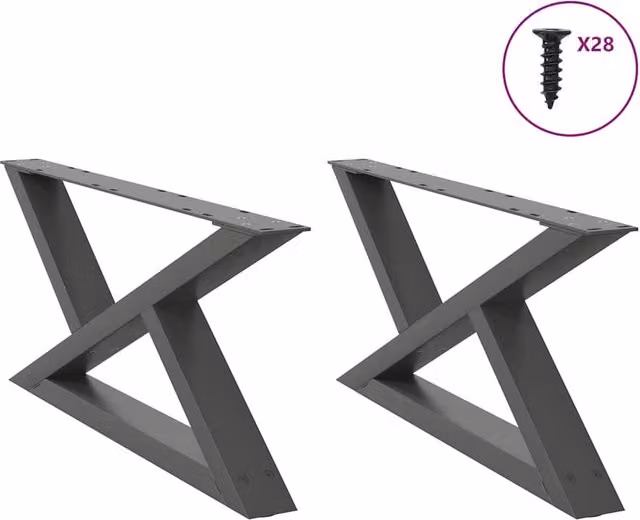 Berkfield Home Steel Coffee Table Legs, 2 Pieces, Anthracite, Height: 70 cm