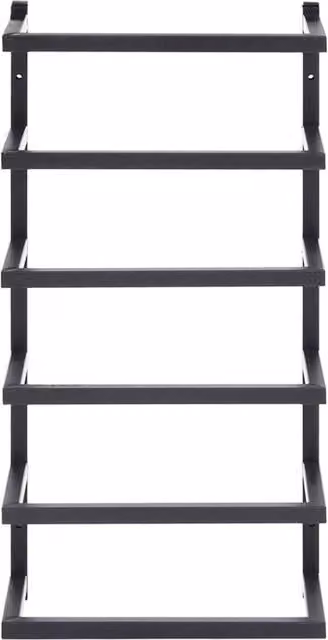 Berkfield Home Matt Black Metal Towel Rack, W: 24 cm, D: 12 cm, H: 48 cm – 1