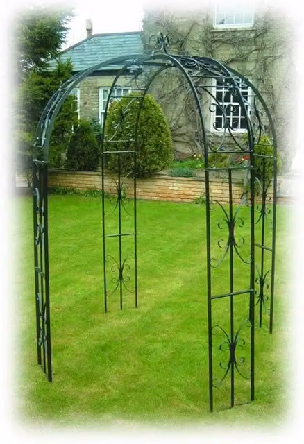Poppyforge Buckingham 4 Way Curved Steel Gazebo in Matt Black, W/D/H: 238.8 x 167.6 x 167.6 cm