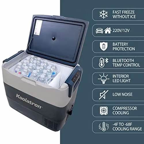 Koolatron SmartKool Bluetooth Enabled Electric Cooler Freezer, 50L, Silver – 5