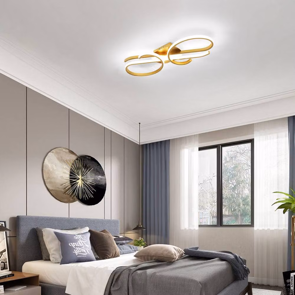 Pheashine Modern Gold Ceiling Light with Stepless Dimming and Remote Control, Diameter: 55 cm – 3