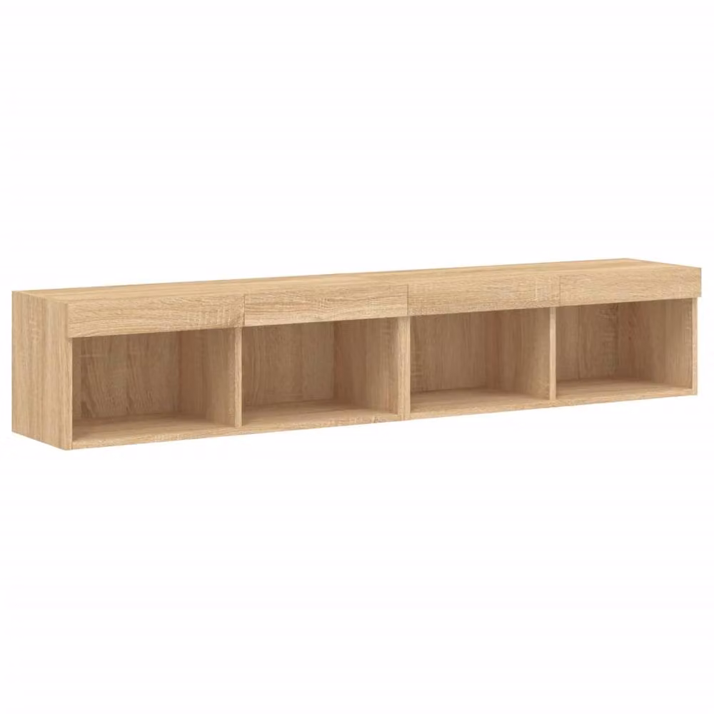 Berkfield Home Set of 2 TV Cabinets with LED Lights in Sonoma Oak Light Brown, W: 80 cm, D: 30 cm, H: 30 cm – 5