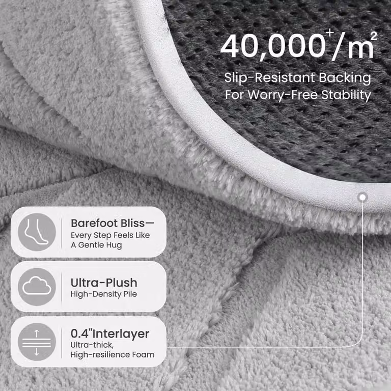 FORGEVIO Large Rectangular Modern Rug in Light Grey, W: 300 cm, D: 200 cm