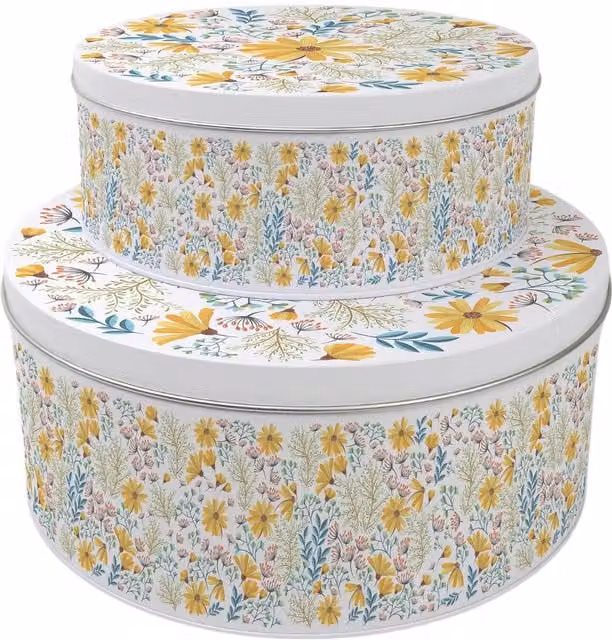 Purely Home Round Multicolour Cake Tin Set