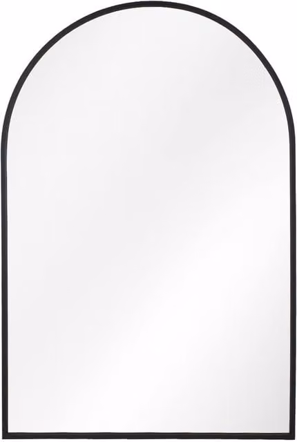Living and Home Modern Aluminium Alloy Framed HD Float Glass Bathroom Wall Mirror in Black