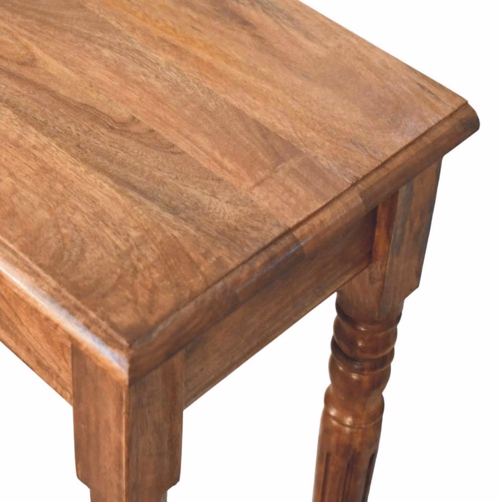 STILVORA Classic Rectangular Wood Console Table with 3 Drawers in Brown – 6