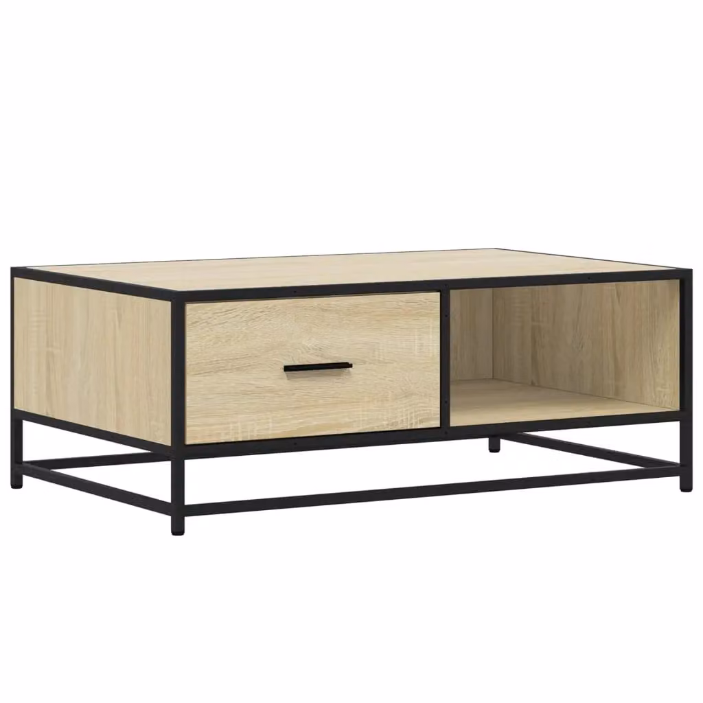 Berkfield Home Sonoma Oak Coffee Table in Brown, W/D/H: 90 x 57 x 35 cm – 2