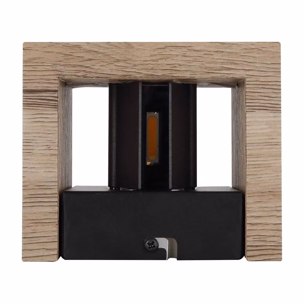 Netlighting Alina Up & Down Wall Lamp in Brown Wood Look with Warm White LED – 3