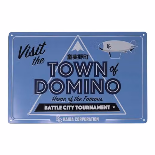 FaNaTtik Yu-Gi-Oh! Town of Domino Metal Tin Sign, Blue, W: 30.0 cm, H: 23.0 cm