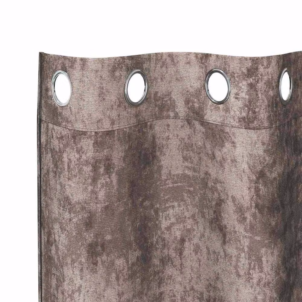Berkfield Home Cappuccino Brown Polyester Grommet Curtains W: 140 cm, H: 175 cm – 3