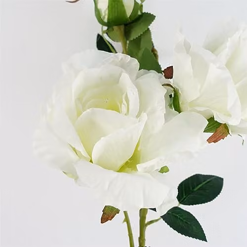 Leaf Design White Artificial Rose Floral Arrangement – 2