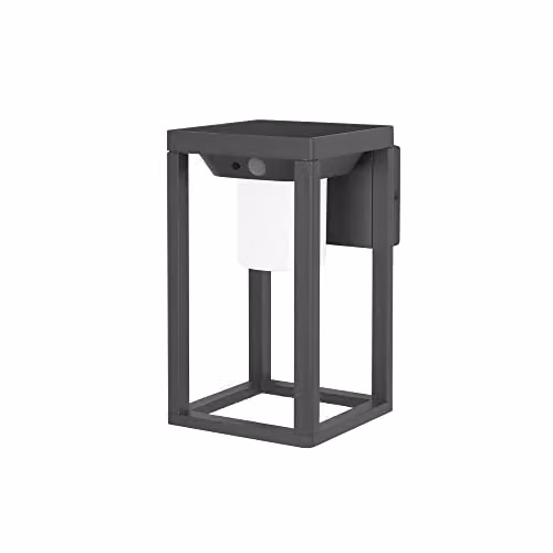 Netlighting Bow Solar LED Outdoor Wall Lantern in Urban Grey and Black with Warm White 3000K Light and IP44 Rating