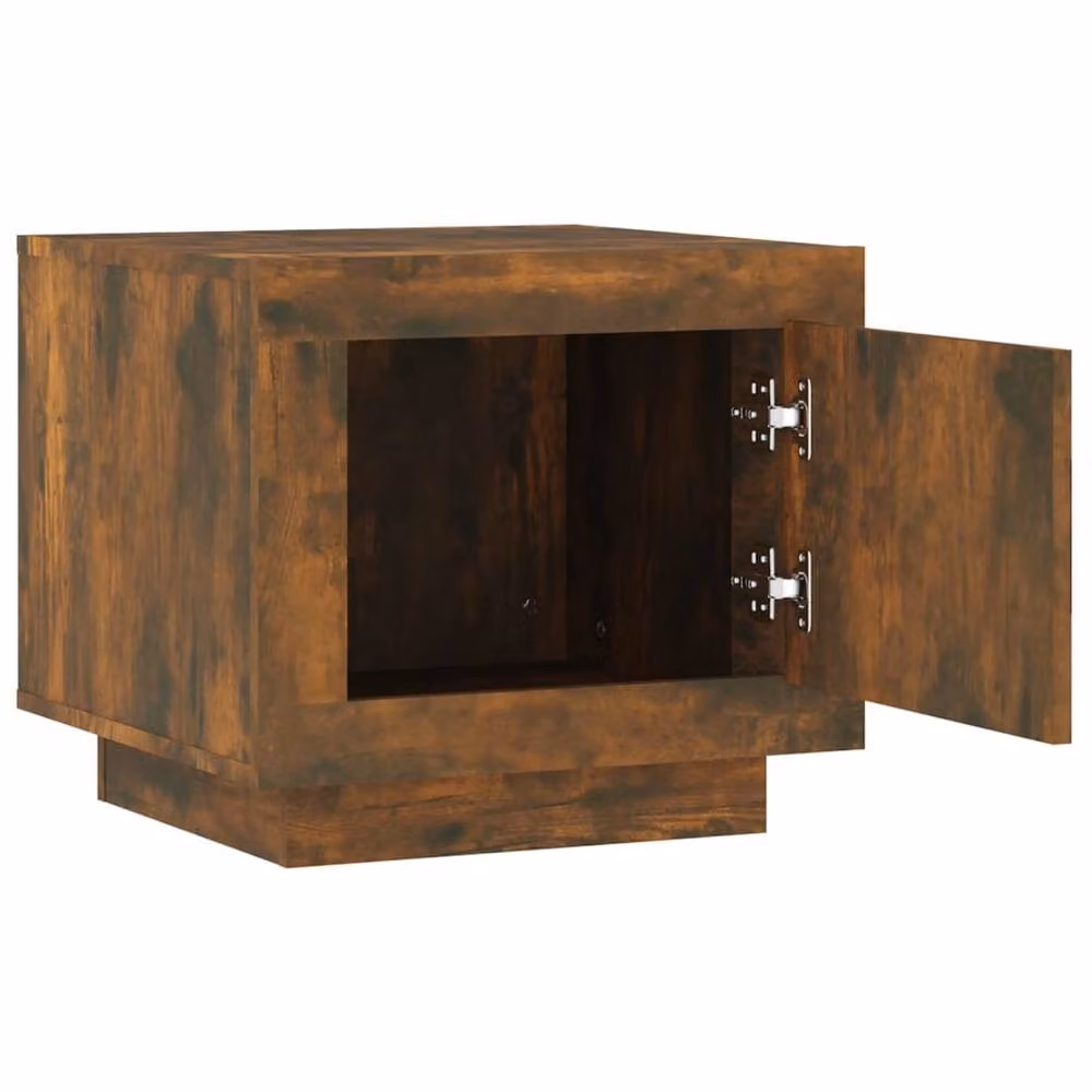 Berkfield Home Modern Smoked Oak Coffee Table in Brown, W/D/H: 51 x 50 x 45 cm – 3