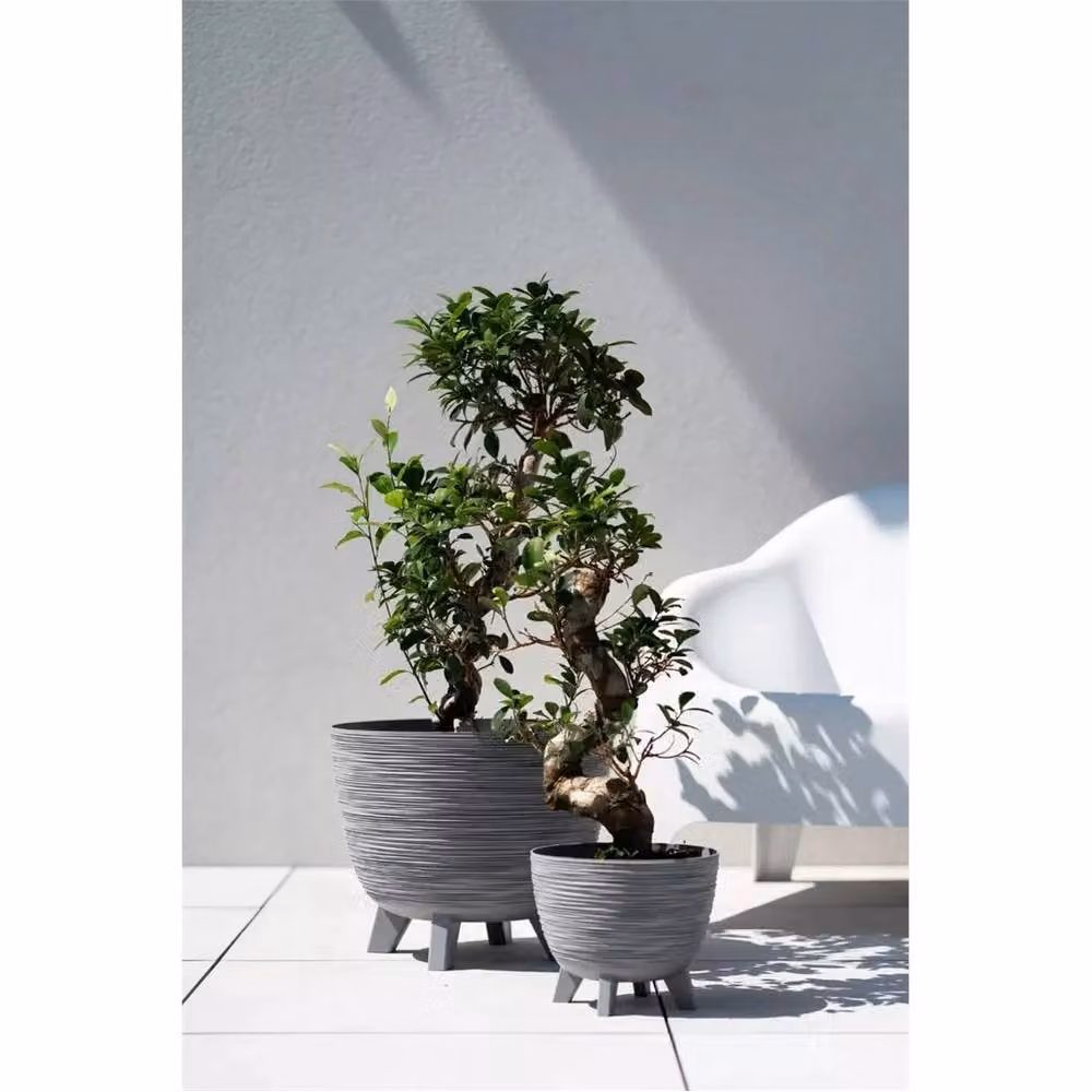 Kelvenix Round Plant Pot Planter with Legs, Green, 9.5L – 3