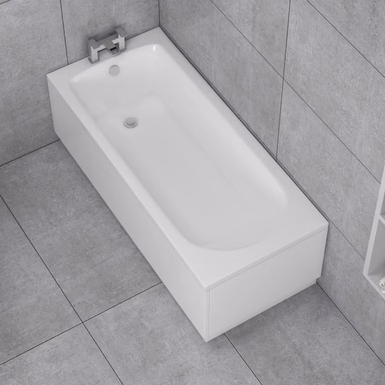 Royal Bathrooms Breeze White Acrylic Round Single Ended Bath with Optional MDF Panels and Apron