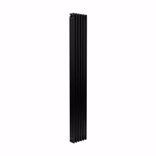 Lux Heat Black Vertical 3 Column Traditional Steel Radiator, H x W: 180 x 29 cm