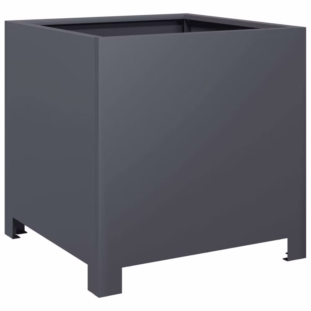 Berkfield Home Durable Steel Garden Planter Tub in Anthracite, W/D/H: 40 x 40 x 40 cm – 3