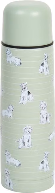 Waggy Tails Stainless Steel Flask in Sage Green