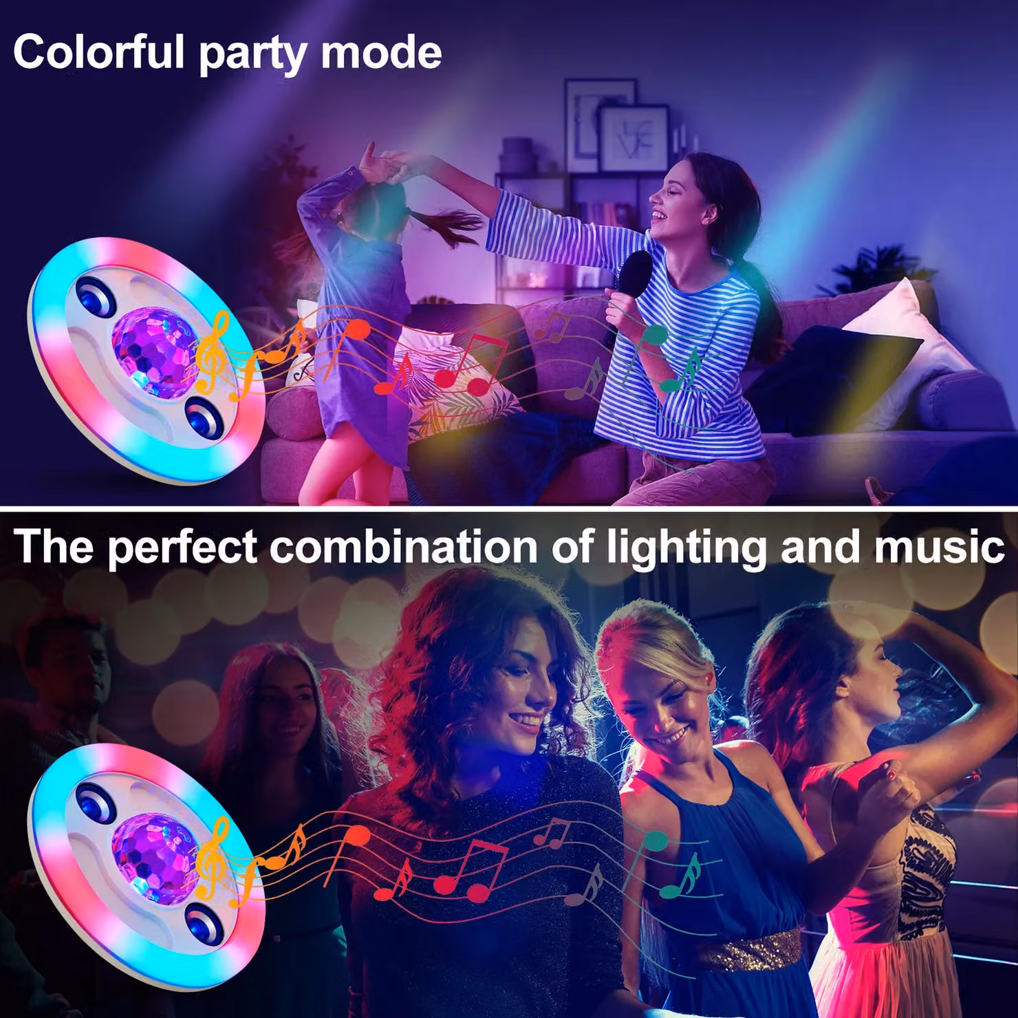 Harper Living RGBW E27 LED Light Bulb with Bluetooth Speaker, 30W 2400LM Dimmable Colour Changing Bulb with Remote Control in White and Multicolour – 4